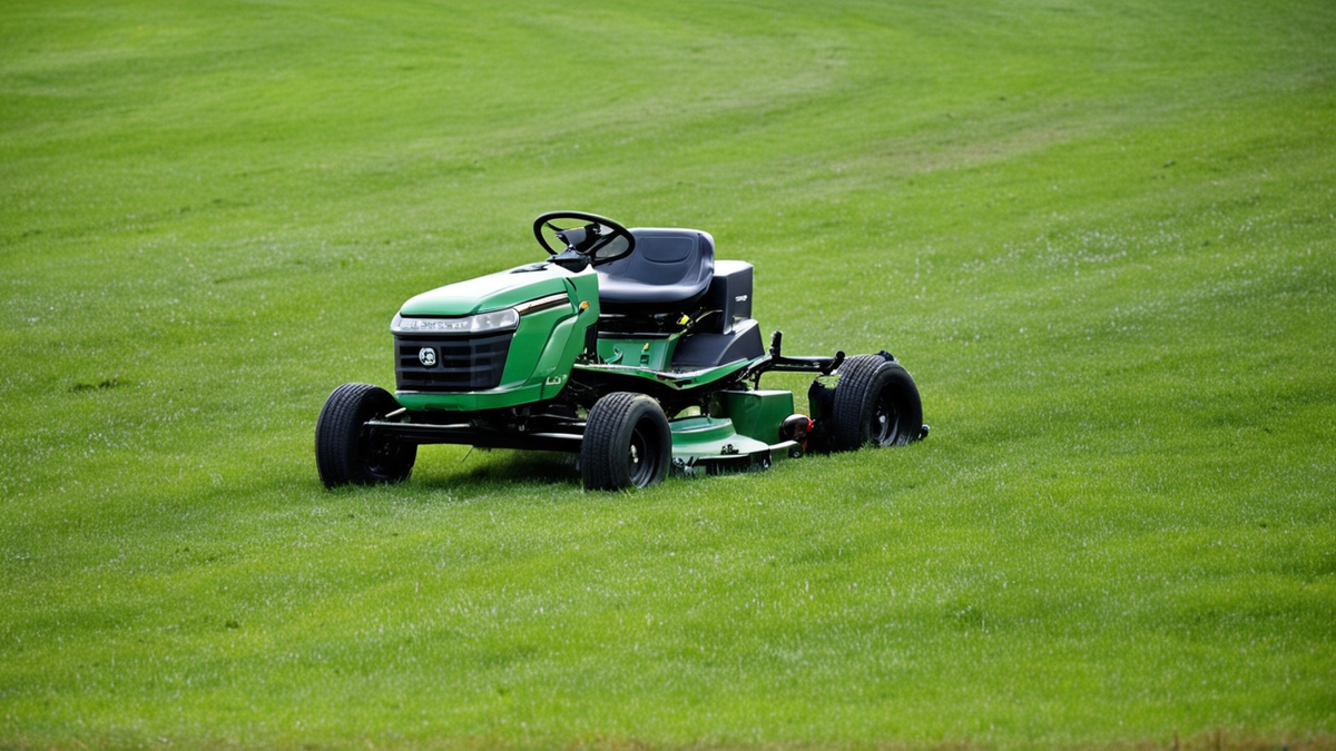 Des tondeuses modifiées attendent dans une zone de préparation avant une course.