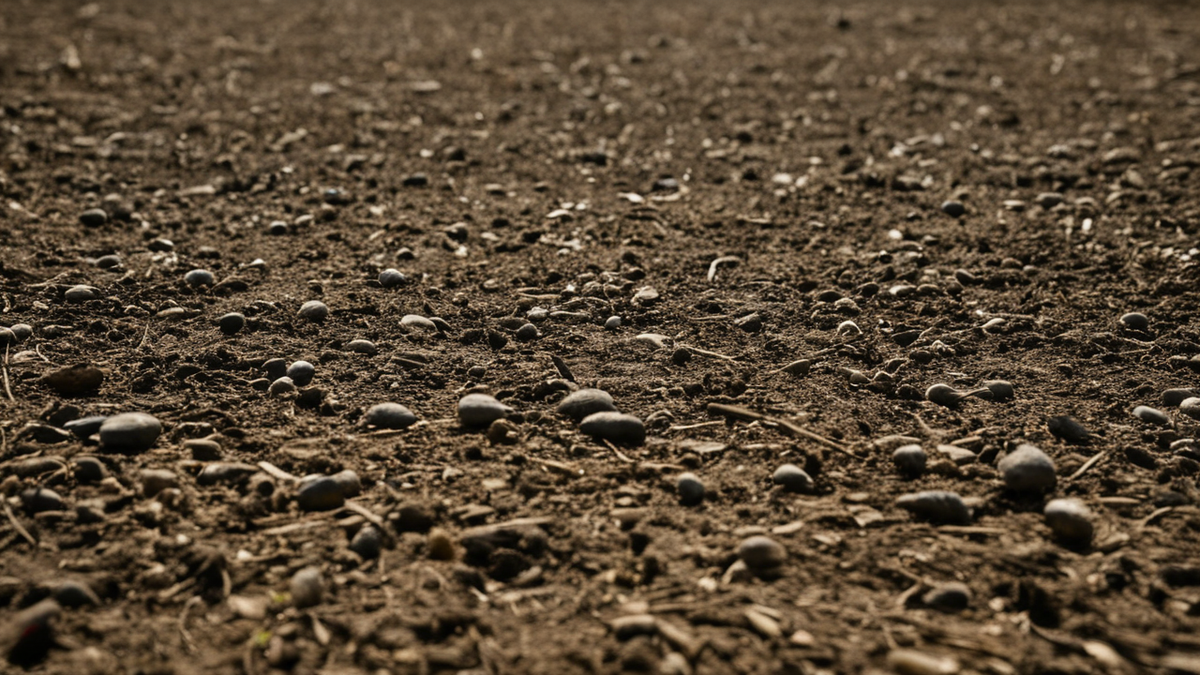 Zone de champ préparée à recevoir un amendement organique