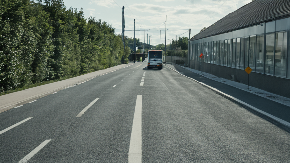 Aménagement de bord de route destiné à atténuer l’exposition locale à la pollution.