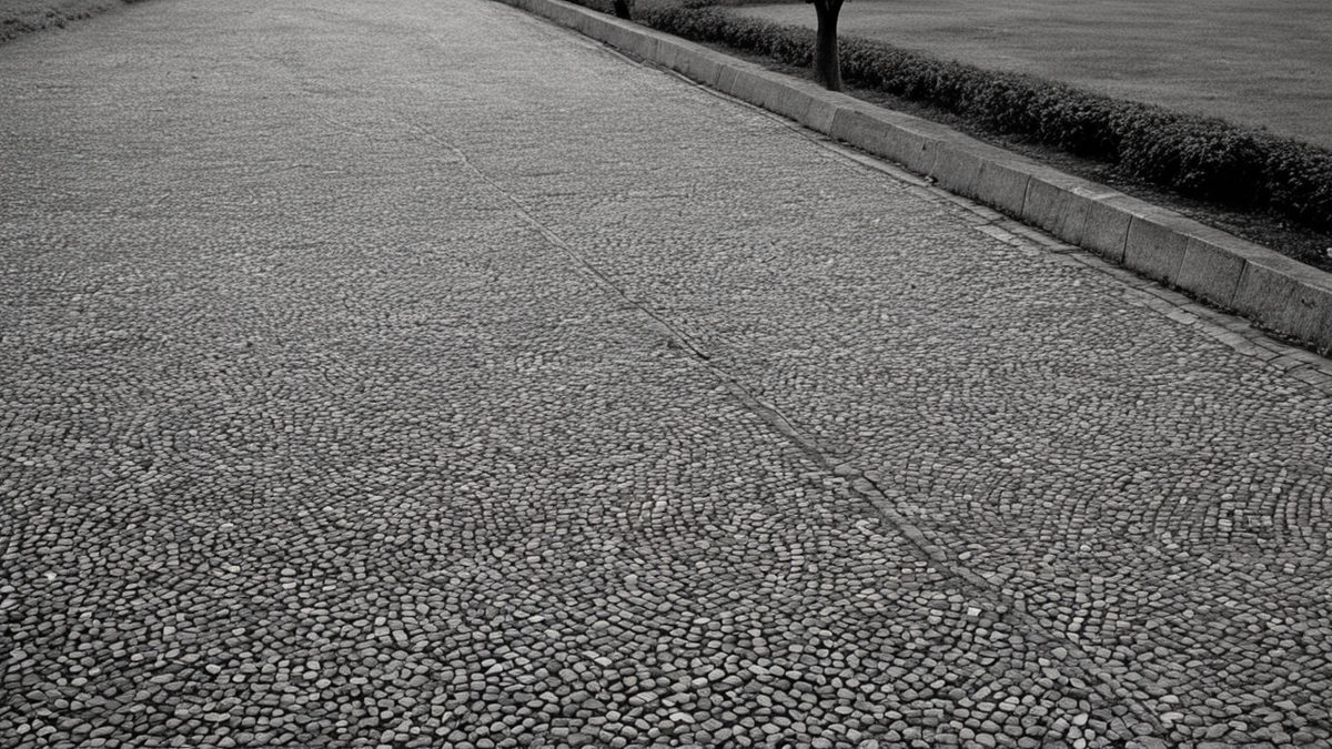 Un terrain de quartier fraîchement remis en état montre gazon, bordures et clôture simple.