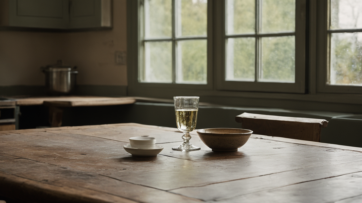 Un téléphone posé sur une table de cuisine près de cahiers et d’une tasse évoque une dispute ordinaire sur les écrans.