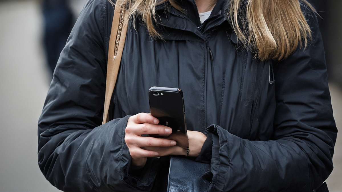 Personne de dos avec écouteurs filaires reliés à un petit baladeur en ville.