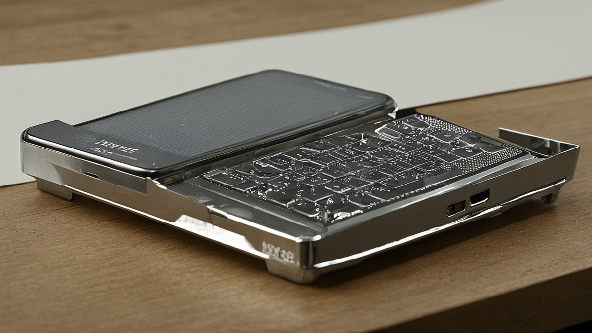 Des téléphones posés sur une étagère à l’entrée d’un logement, près d’un livre.