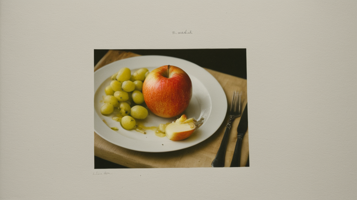 Deux moitiés de pomme montrant une différence visible de brunissement