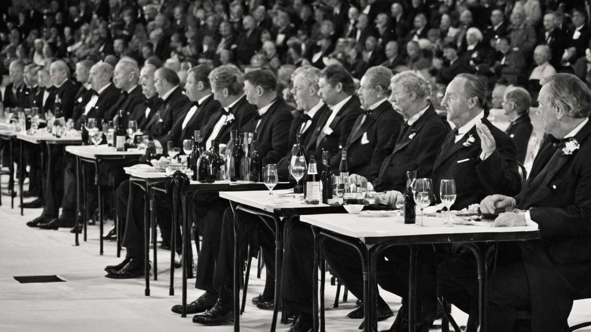 Une table préparée pour le dîner des champions à Augusta dans une ambiance soignée.