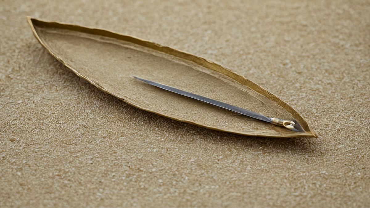 Une table d’atelier est couverte de papiers colorés, de ciseaux et d’outils de travail.