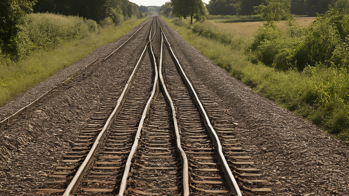 Rails neufs du train Maya dans une zone rurale