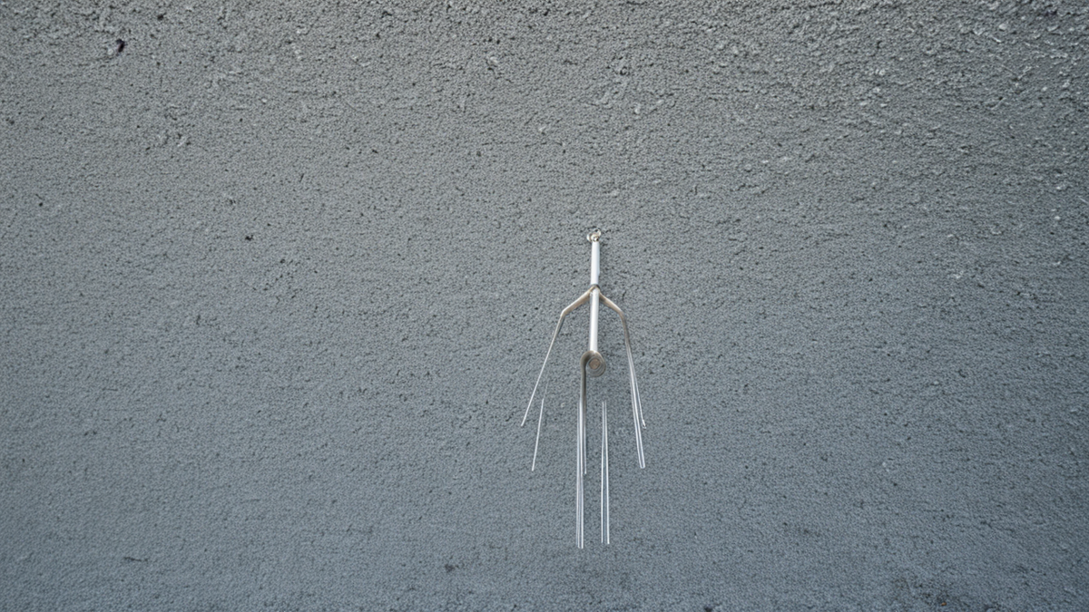 Détail d’une installation de design avec textile suspendu et reflets lumineux.