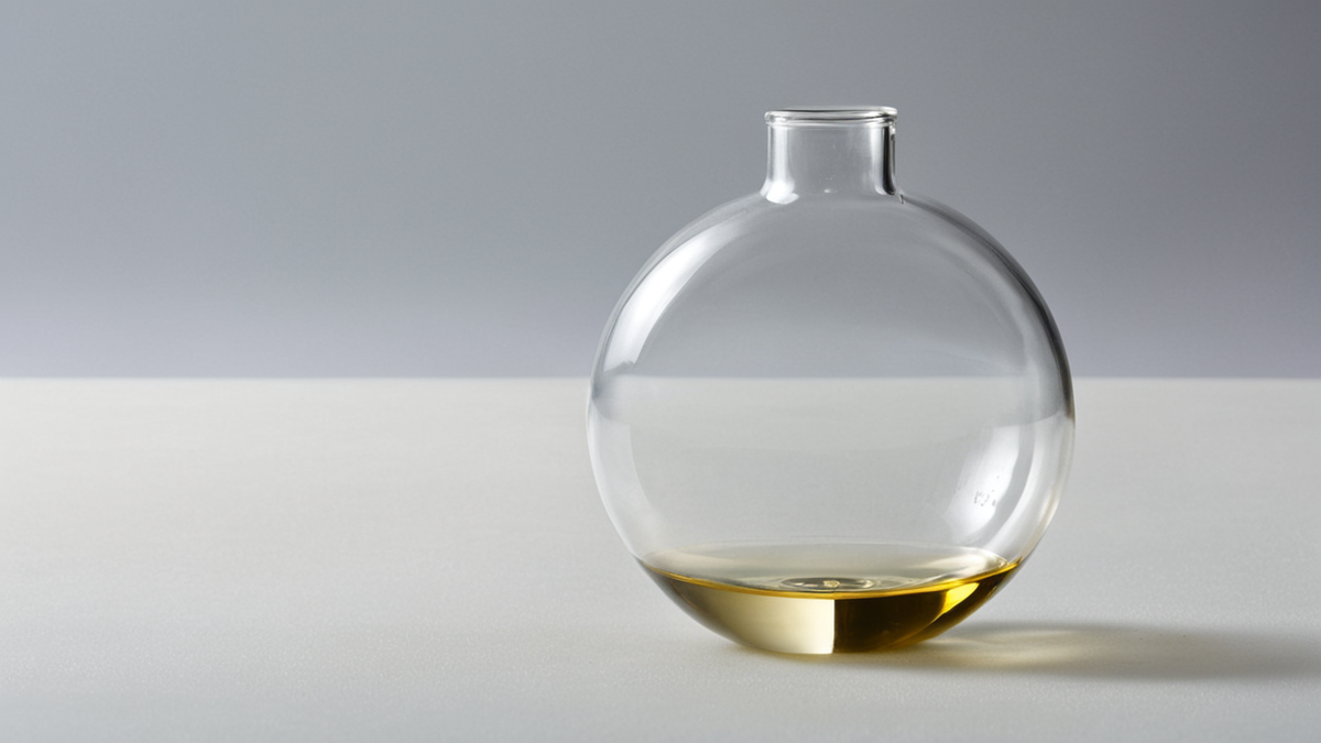 Un échantillon doré posé dans une coupelle de laboratoire sans étiquette.