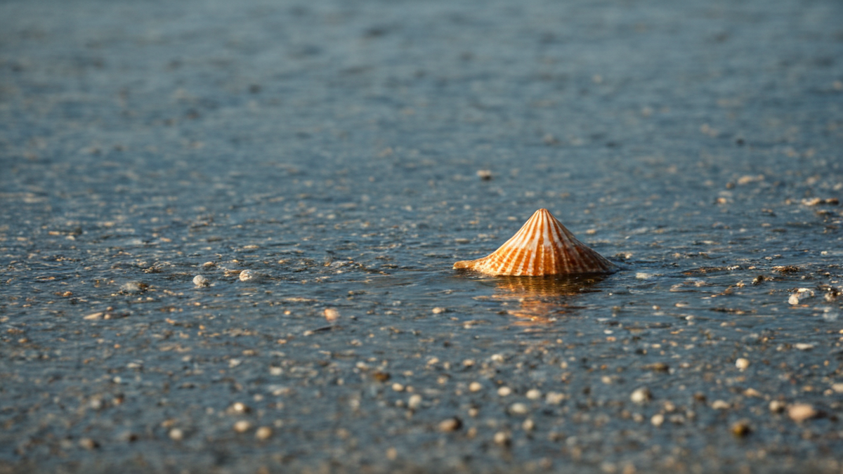 Un cichlidé ajuste une coquille dans le sable.