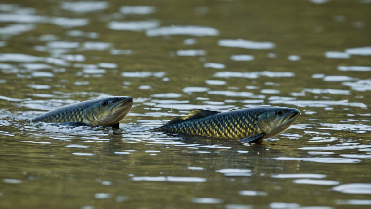 De petits poissons s’agrippent à une roche mouillée en pleine éclaboussure.