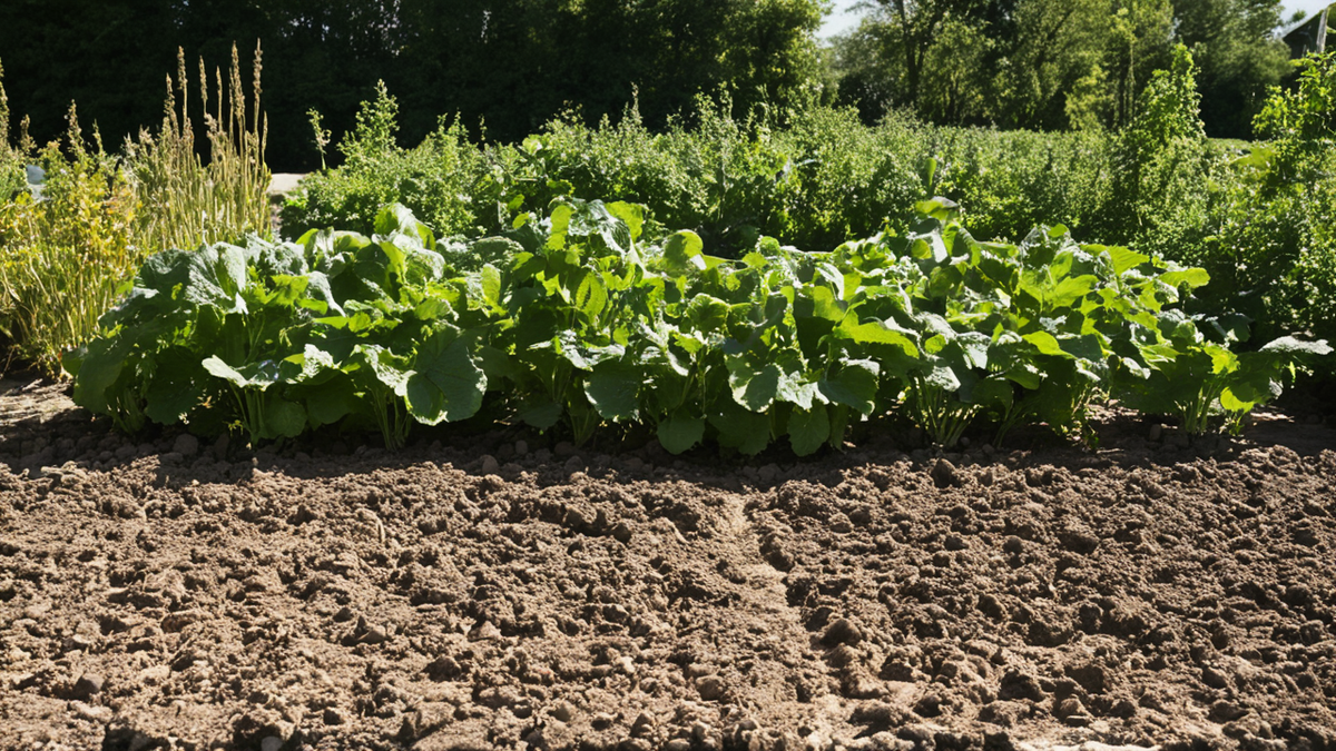 Des légumes en bacs profitent du soleil dans un jardin de devant.