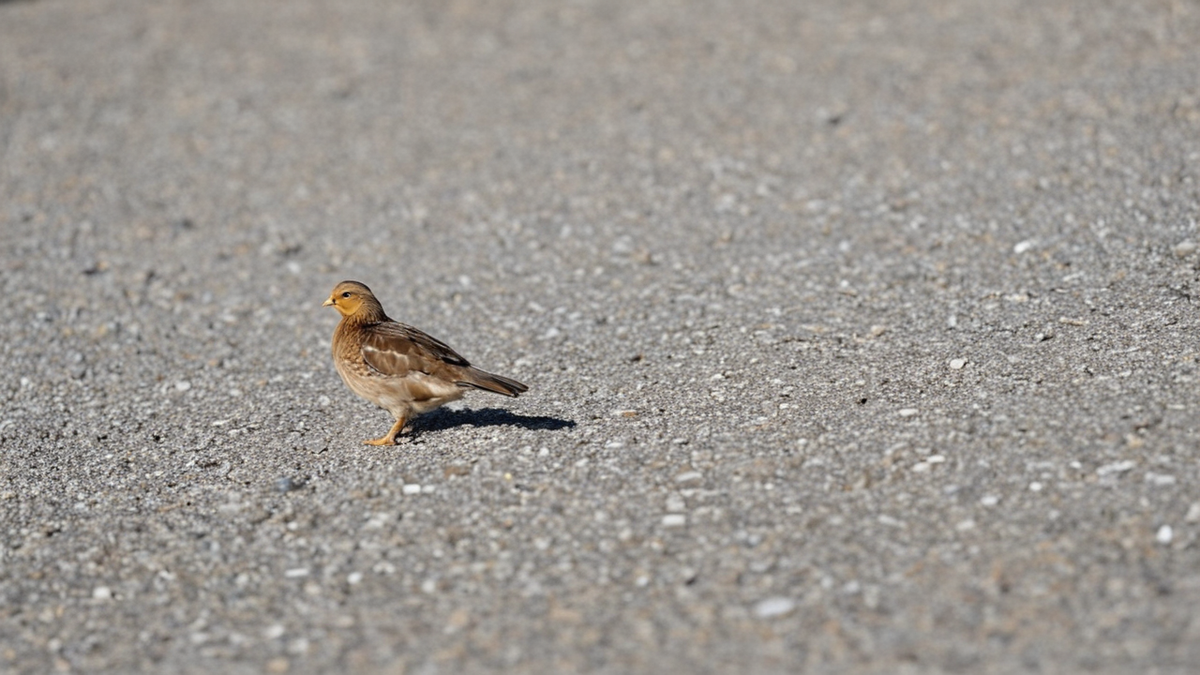 Un poussin se tient près d’un dispositif expérimental à deux compartiments colorés.
