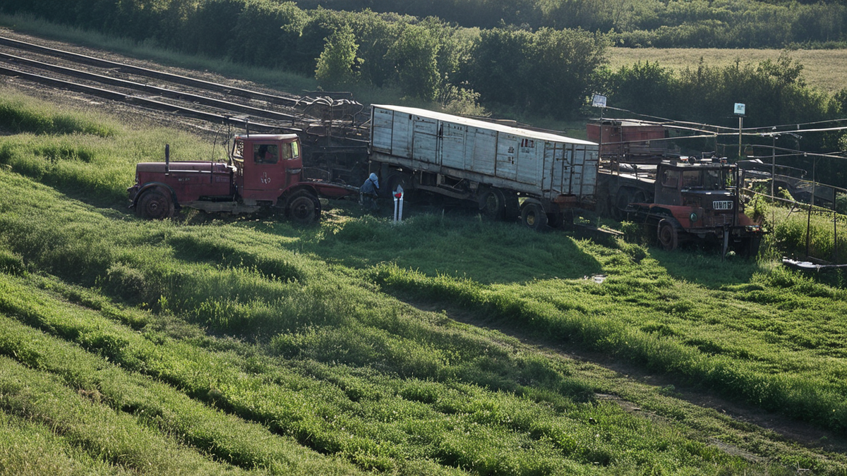 Un camion-citerne ravitaille une station-service avant l’ouverture du matin.
