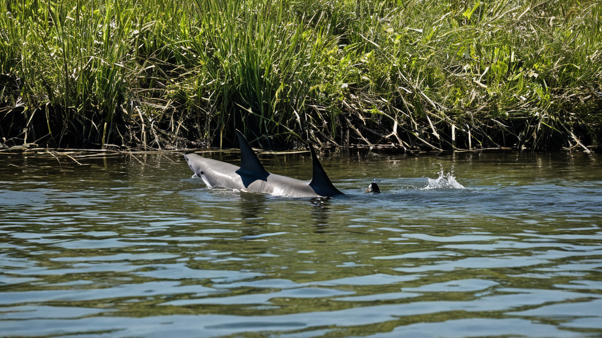 Une paire de requins-bouledogues nage ensemble tandis qu’un autre reste plus à distance.