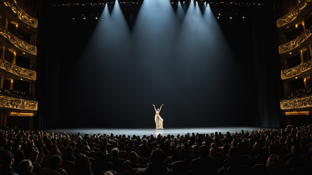 Scène d’opéra avec rideau ouvert