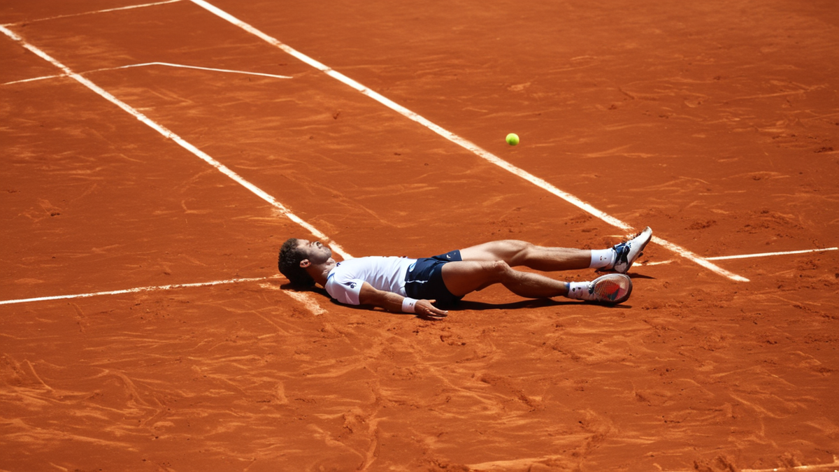 Court Philippe-Chatrier en soirée avec un sac posé près du banc.