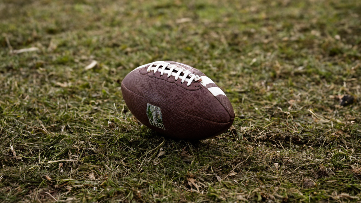 Équipement de rugby posé dans un vestiaire ou au bord du terrain.