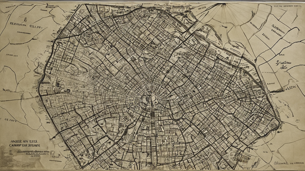 Carte de zonage et écran de suivi dans un bureau sobre.