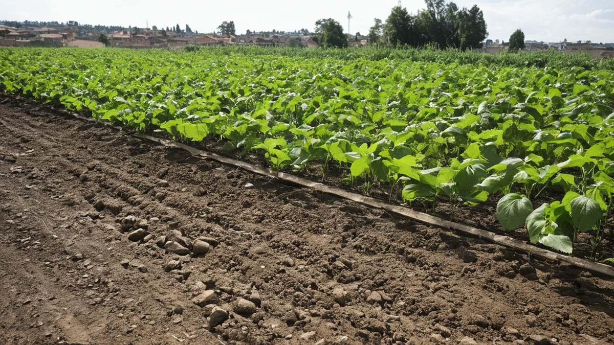 Installation simple d'agriculture urbaine dans un environnement de Kigali.