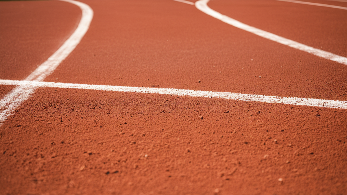 La terre battue et les marques de glissade sur un court de tennis.