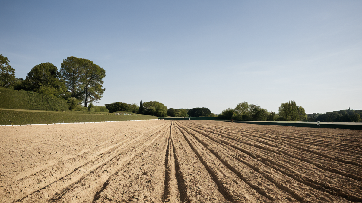 Les abords d’un grand tournoi sur terre battue dans une ambiance calme.