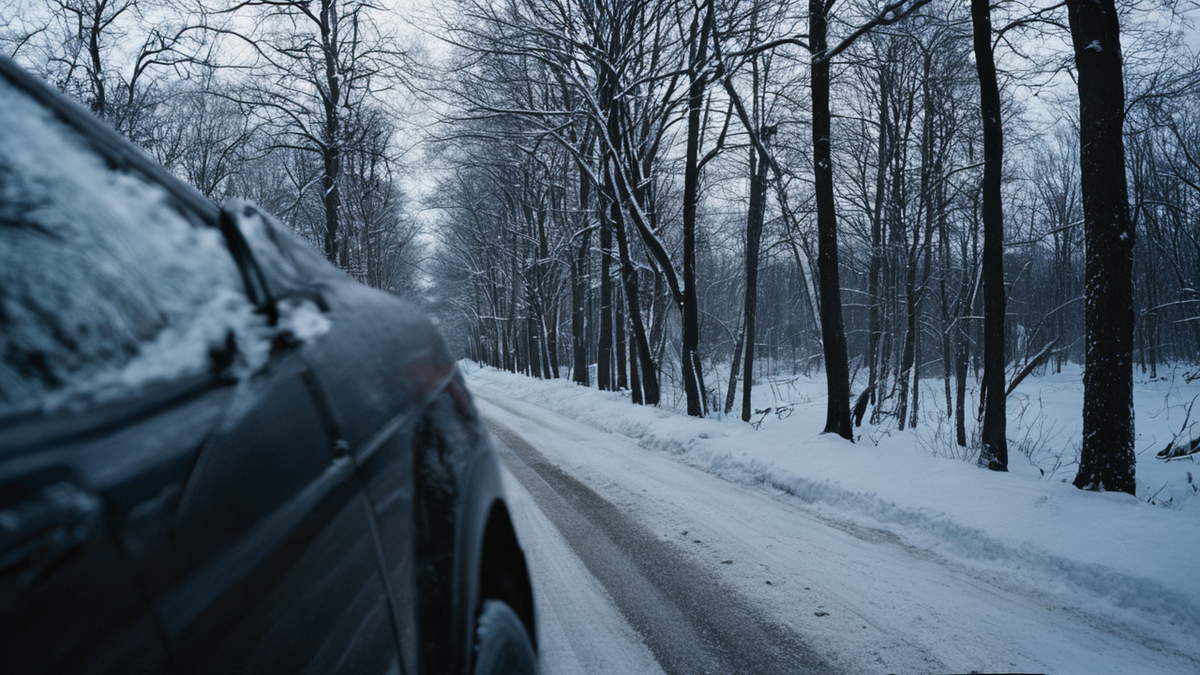 Une route rurale montre la distance parfois nécessaire pour atteindre un rendez-vous en personne.