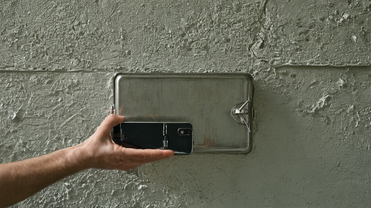 Un boîtier de batterie domestique installé dans un cellier clair.