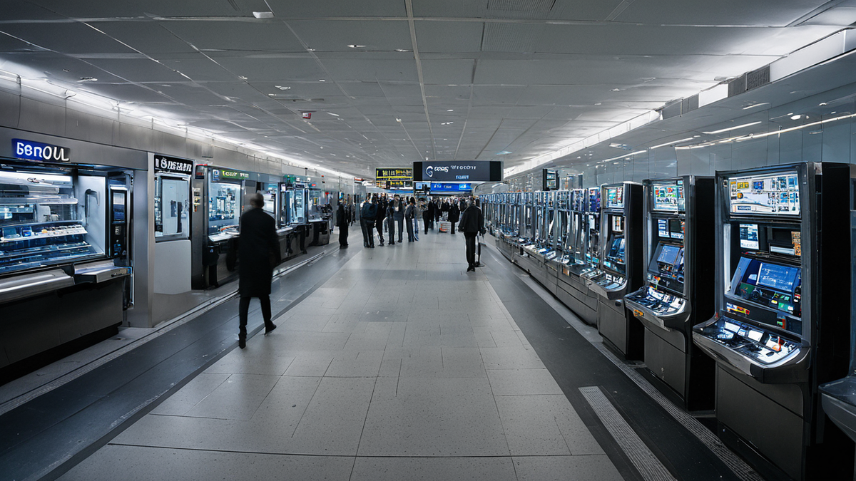 Un terminal de paiement et un smartphone dans une scène de caisse.