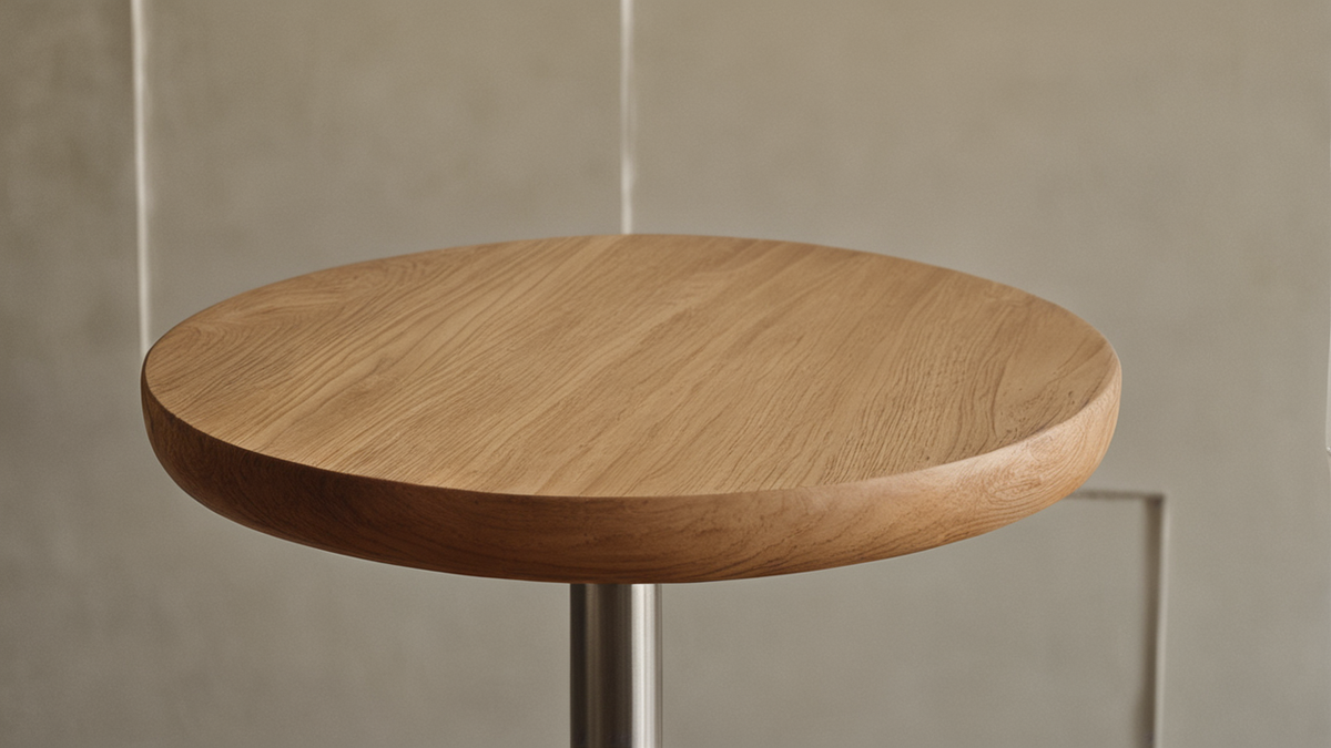 Un tabouret vide devant un comptoir de bar sobre.