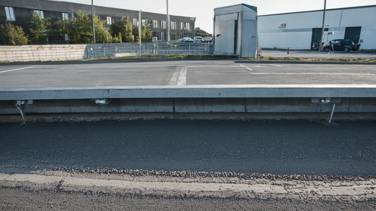 Plusieurs véhicules autonomes sont alignés dans un dépôt urbain avec des bornes de recharge discrètes.