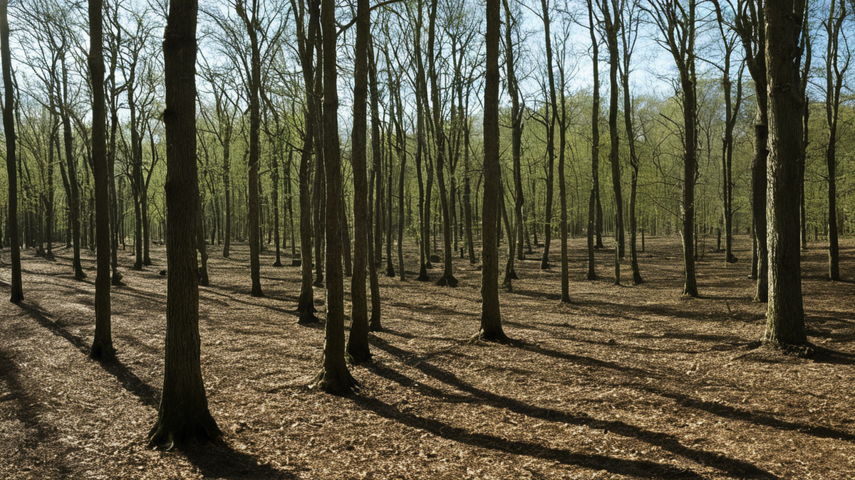 Parcelle de truffière avec sol structuré autour des arbres