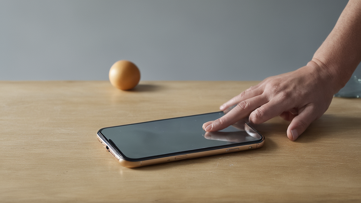 Deux silhouettes regardent un téléphone posé sur une table de cuisine.