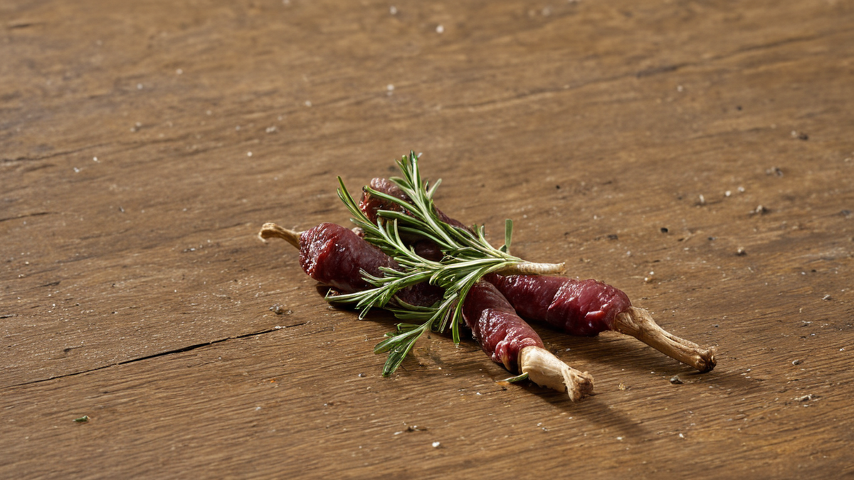 Un petit lot de viande posé sur une table de foyer après une soirée locale