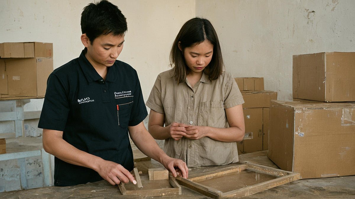 Tables d’atelier scientifique avec matériel préparé dans une école.