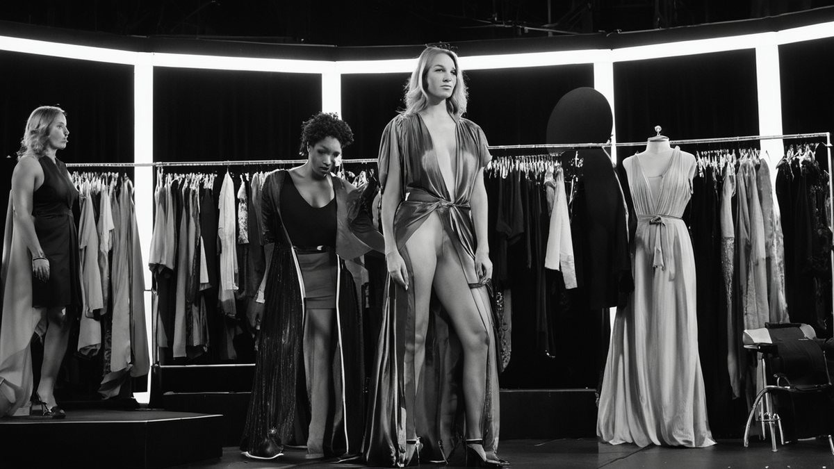 Des prospects WNBA alignées avant l'entrée donnent à voir robes, tailleurs et mise en scène collective.