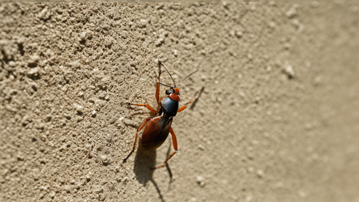 Une petite araignée guette dans une fissure éclairée