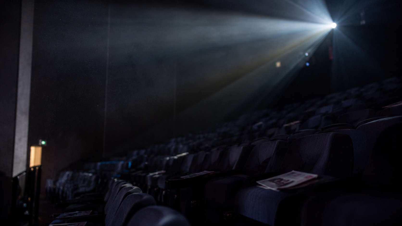 Salle de projection vide avant une séance d’animation