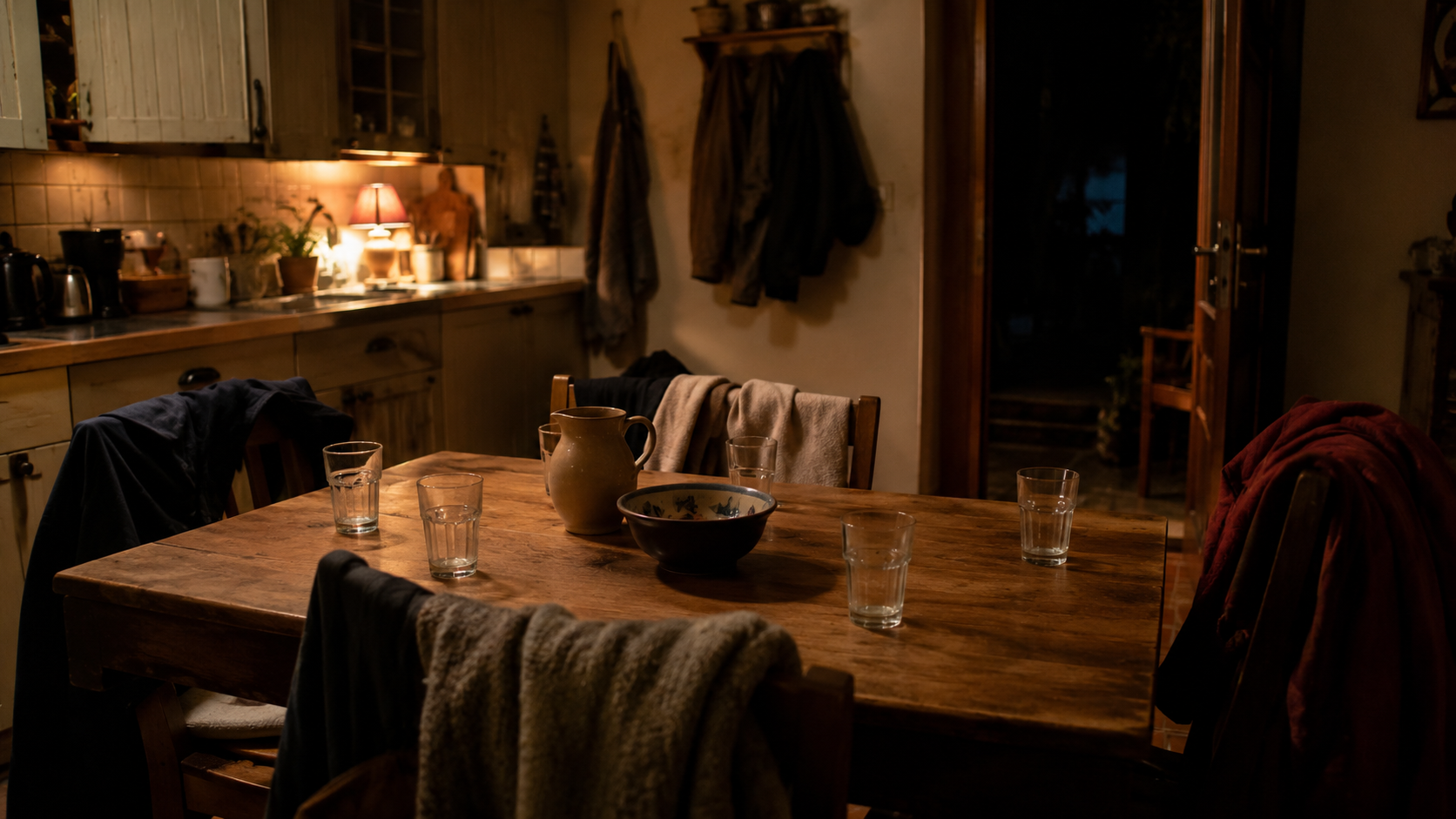 Une table de cuisine devient refuge après l'incendie
