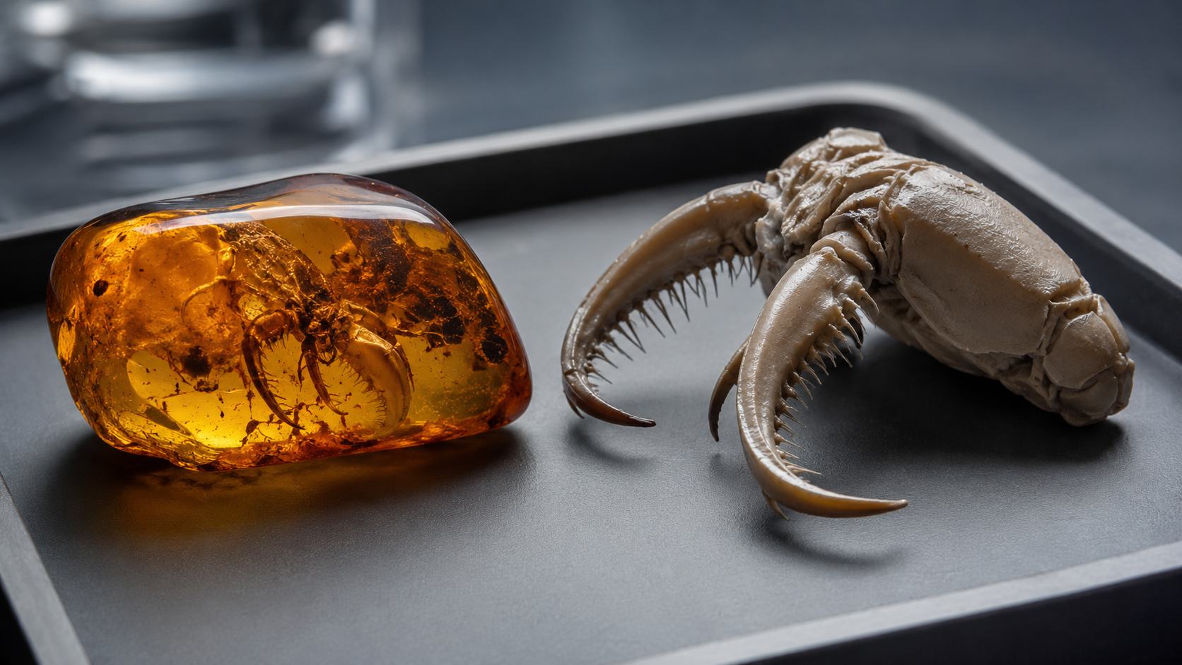 Modèle 3D montrant les pinces du fossile