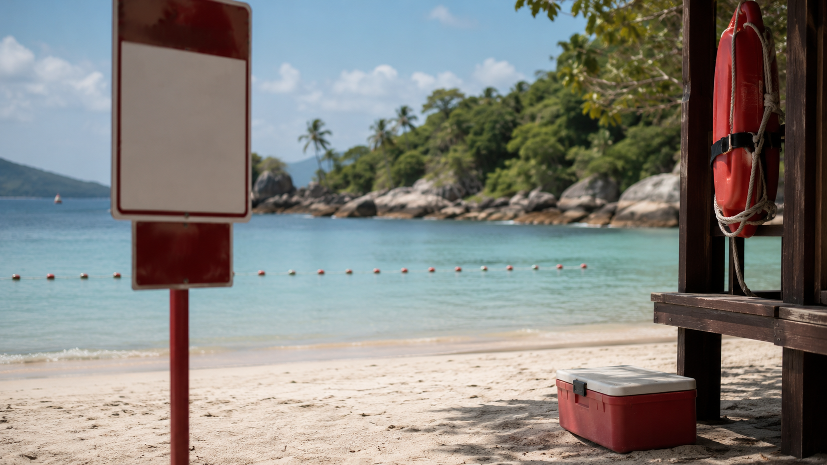 Une plage tropicale vide rappelle la vigilance face aux méduses-boîtes