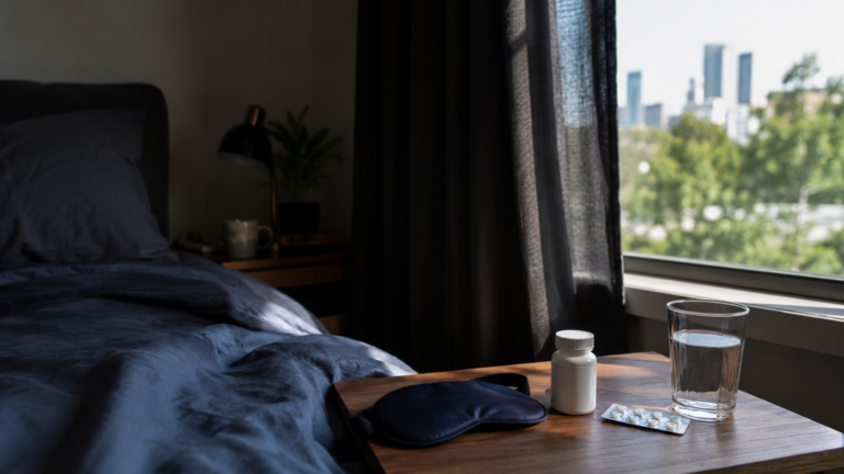 Une table de repos éclairée en plein jour après un poste de nuit