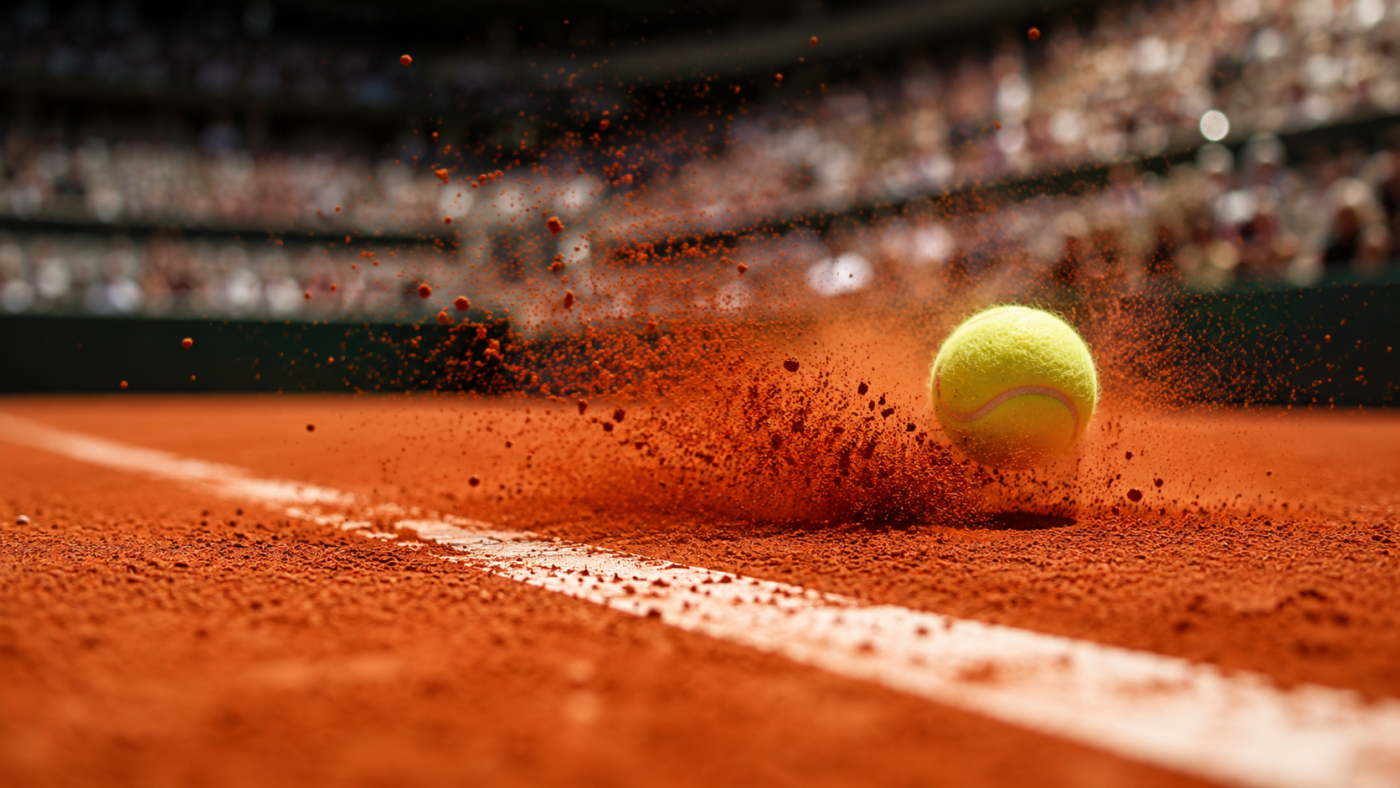 Une balle soulève la terre battue avant le duel Mpetshi Perricard-Djokovic