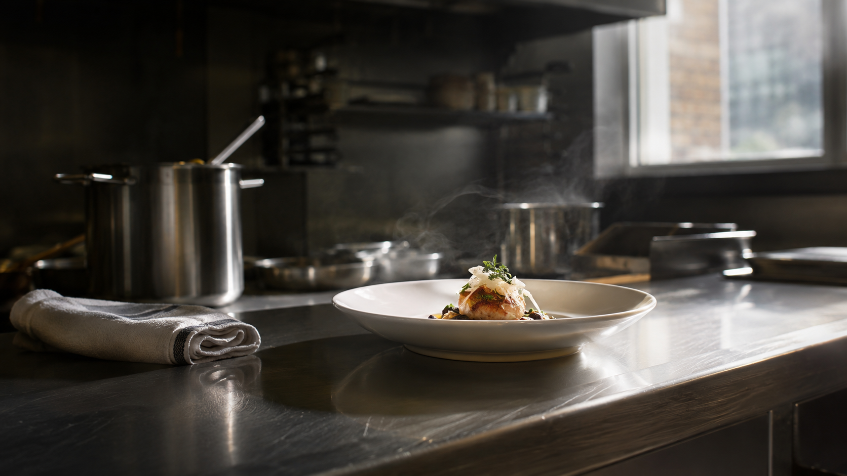 Passe de cuisine vide avant un dernier service