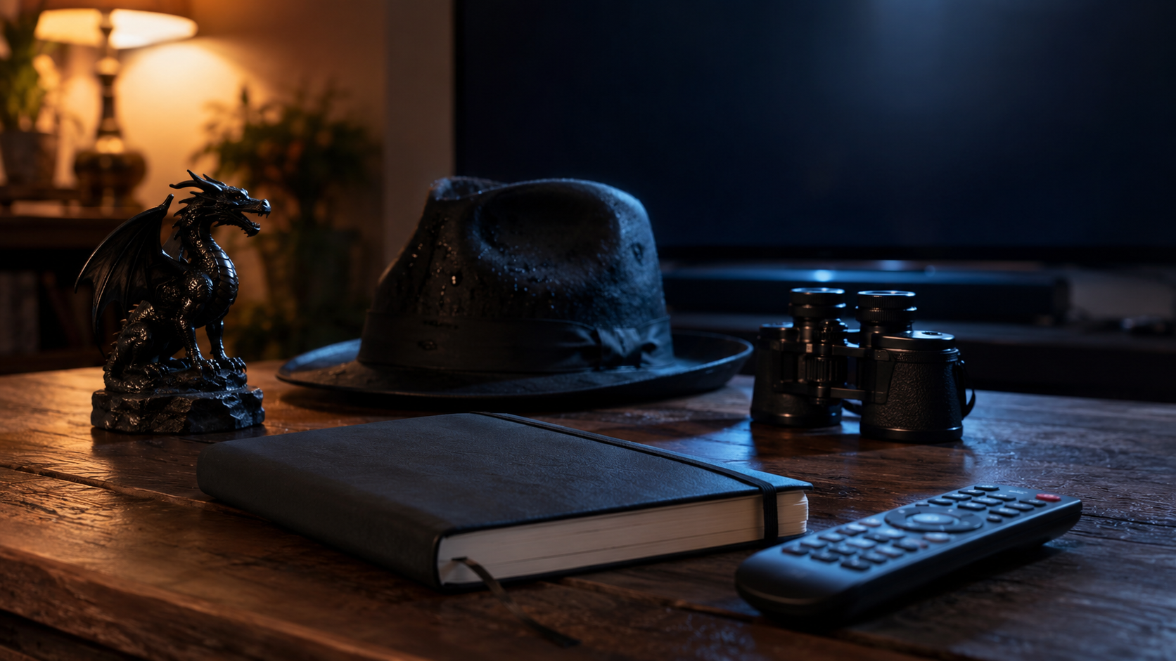 Objets de genres posés devant un écran noir
