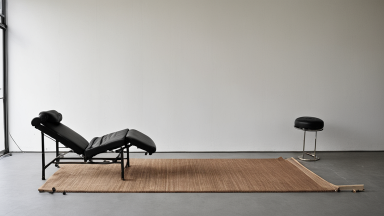 Tapis d’exercice installé dans un salon pour une séance sans matériel lourd.
