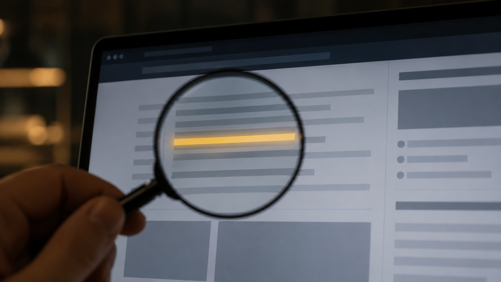 Page web affichée sur un écran avec une ligne de texte dissimulée mise en évidence, illustrant une instruction cachée