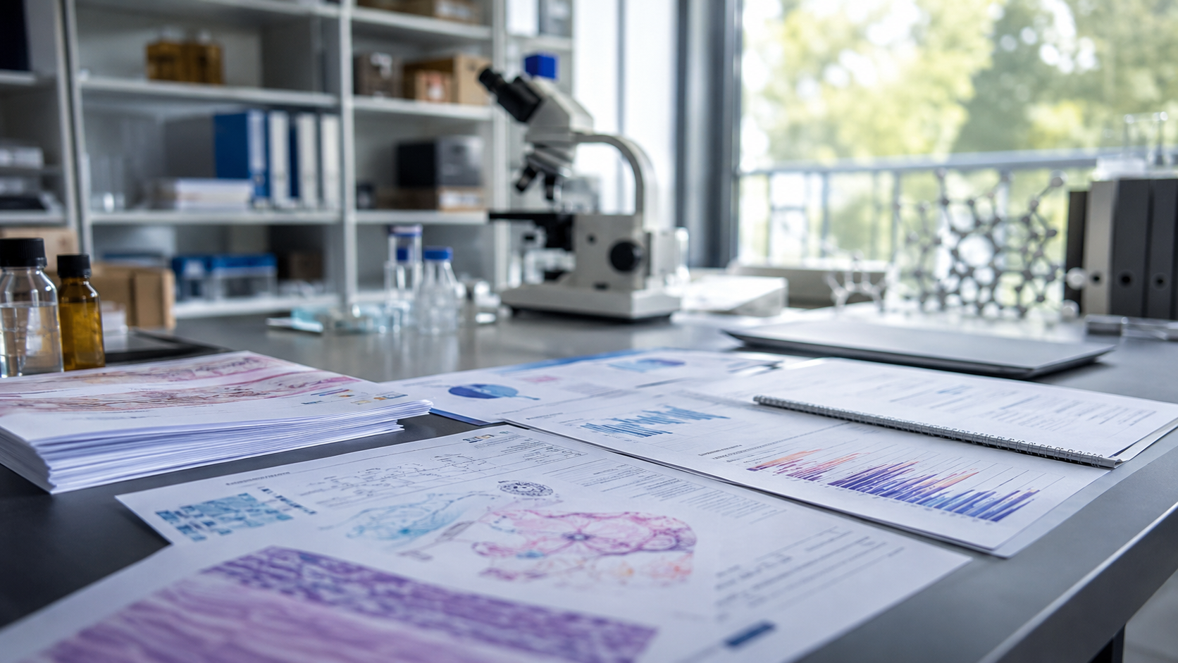 Chercheur analysant des donnees scientifiques dans un laboratoire