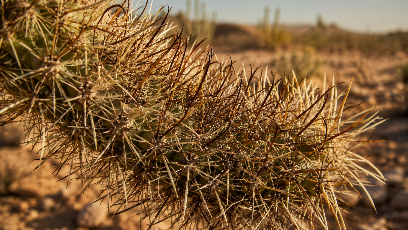 Segment de cactus cholla aux épines barbelées dans le désert d'Arizona