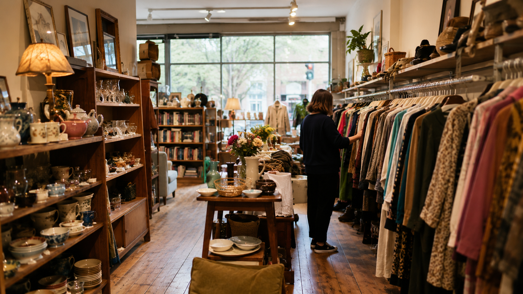 L'intérieur d'une boutique caritative de l'hospice St Christopher's à Londres